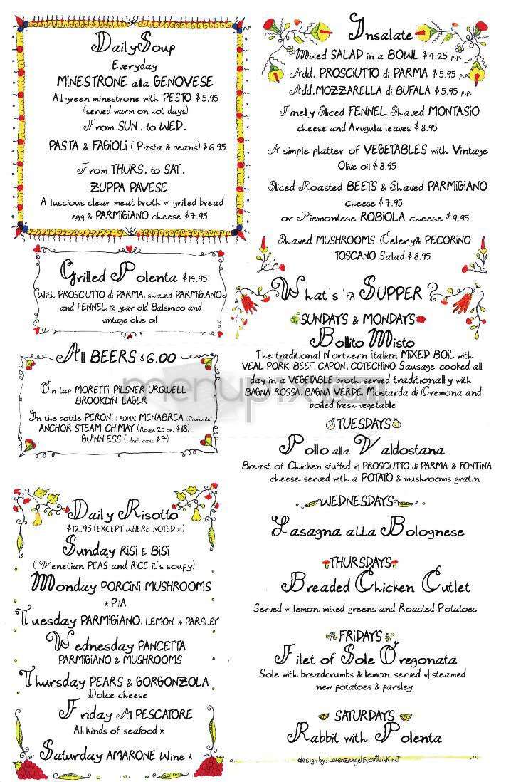 Supper - New York, NY menu_pic