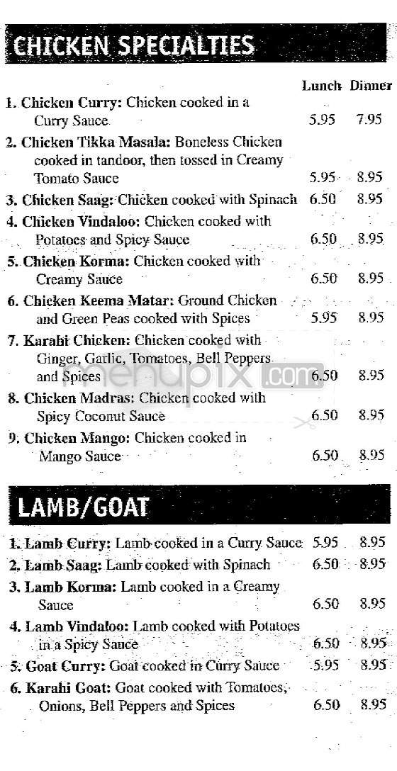 Swagat Indian Restaurant - New York, NY menu_pic