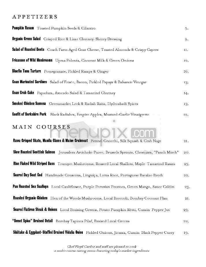 Tabla (Main Room) - New York, NY menu_pic