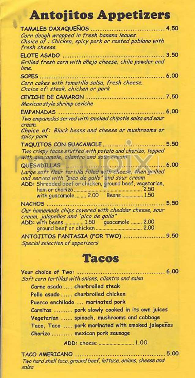 Taco Taco - Toronto, ON menu_pic