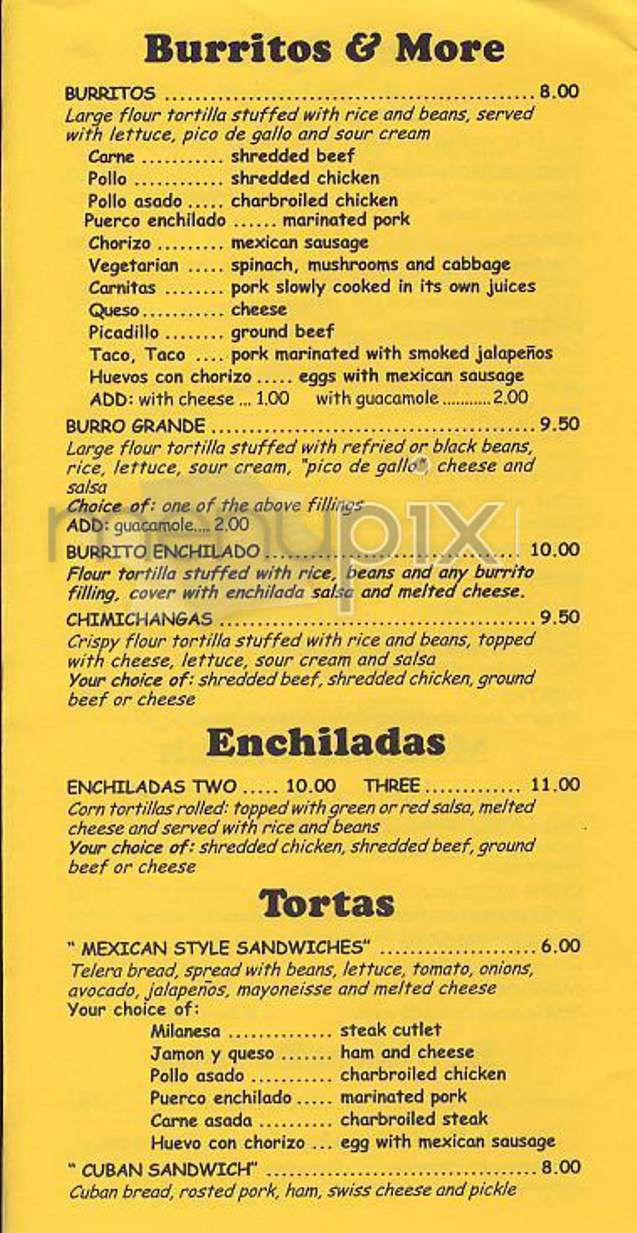 Taco Taco - Toronto, ON menu_pic