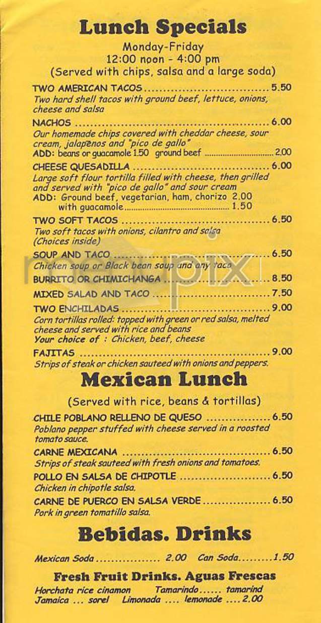 Taco Taco - Toronto, ON menu_pic