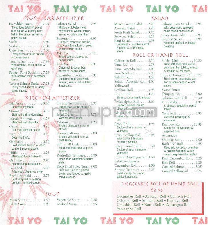 Taiyo - New York, NY menu_pic