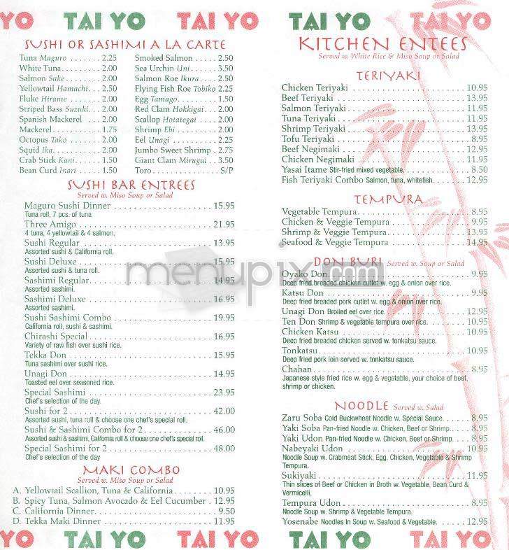 Taiyo - New York, NY menu_pic