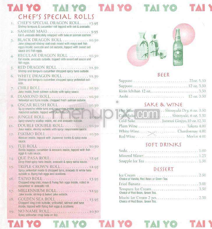 Taiyo - New York, NY menu_pic