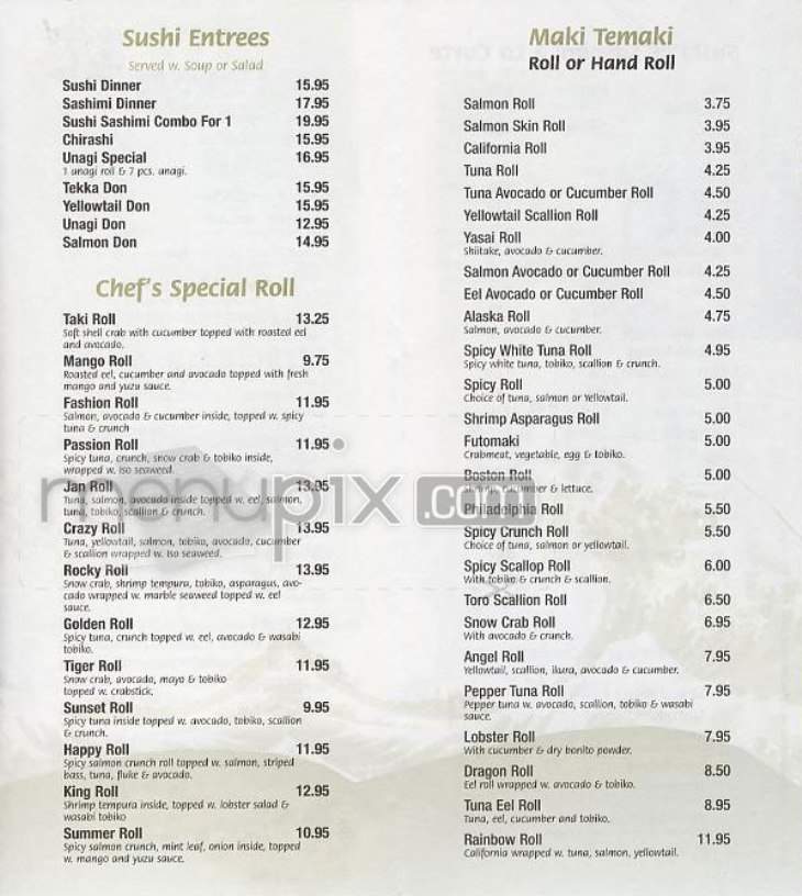Taki Sushi - New York, NY menu_pic
