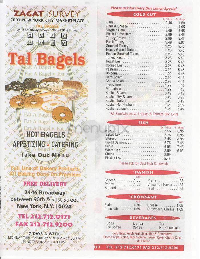 Tal Bagels - New York, NY menu_pic