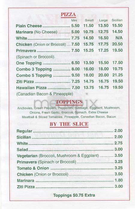 T & R Pizza - New York, NY menu_pic