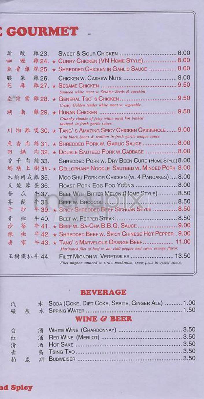 Tang Tang Noodle & More - New York, NY menu_pic