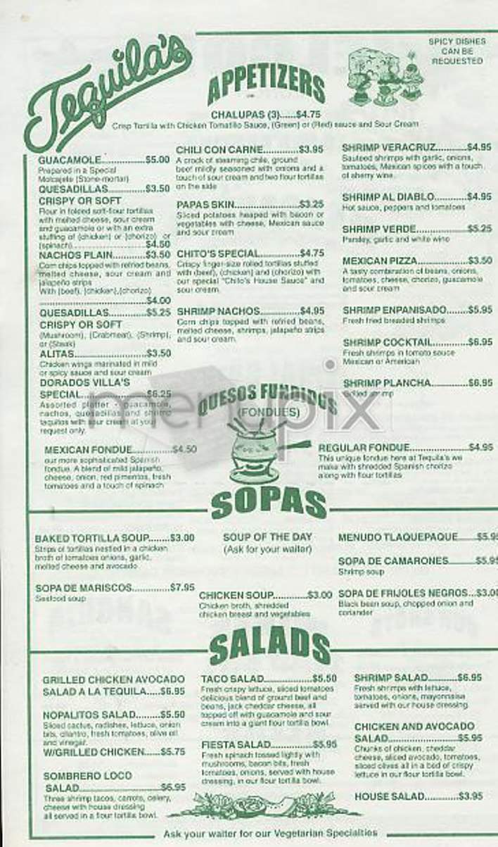 Tequila's - New York, NY menu_pic