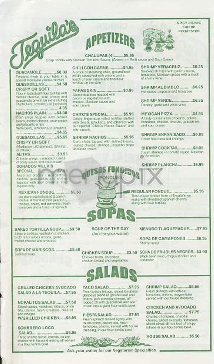 Tequila's - New York, NY menu_pic