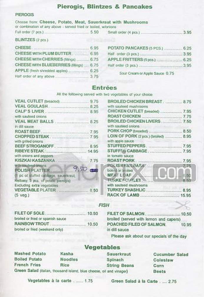 Teresa's - New York, NY menu_pic