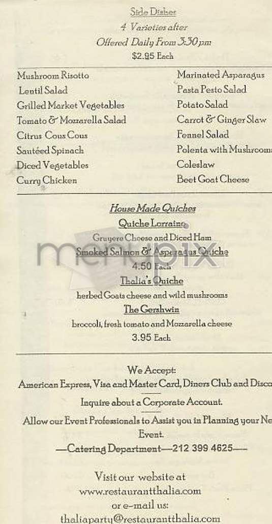 Thalia - New York, NY menu_pic