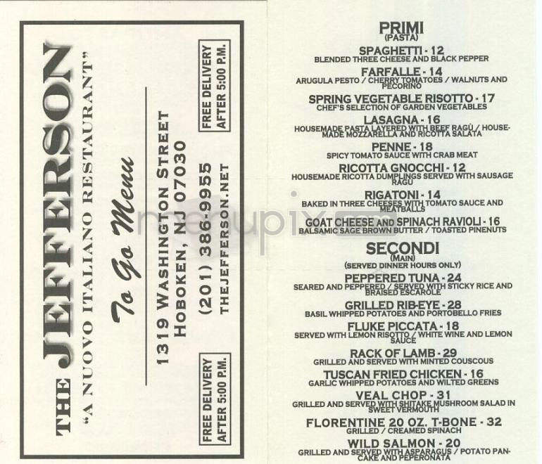 The Jefferson - Hoboken, NJ menu_pic