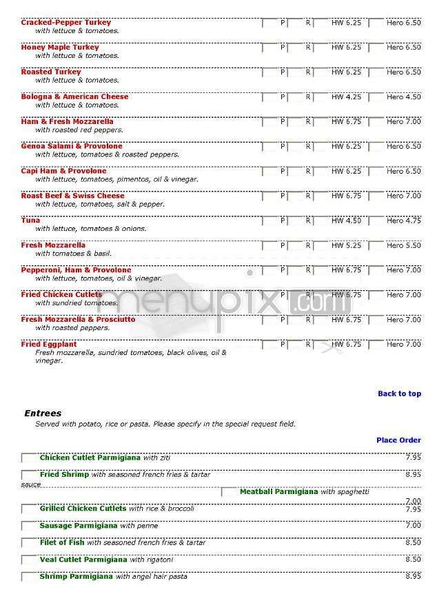 The Grotto - New York, NY menu_pic