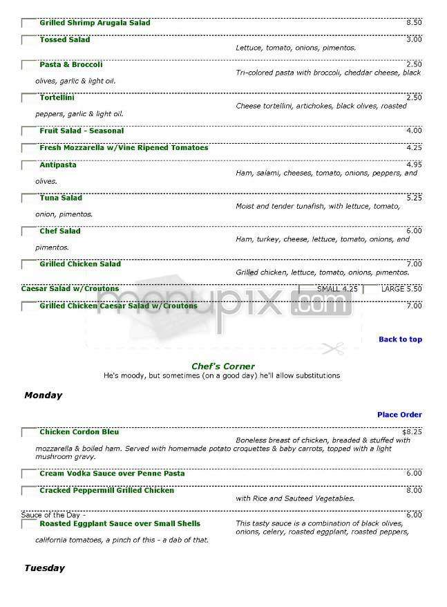 The Grotto - New York, NY menu_pic