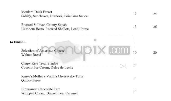 The Tasting Room - New York, NY menu_pic