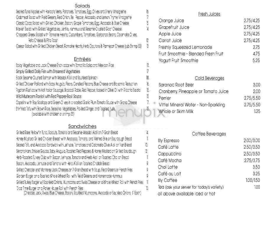 Time Cafe - New York, NY menu_pic