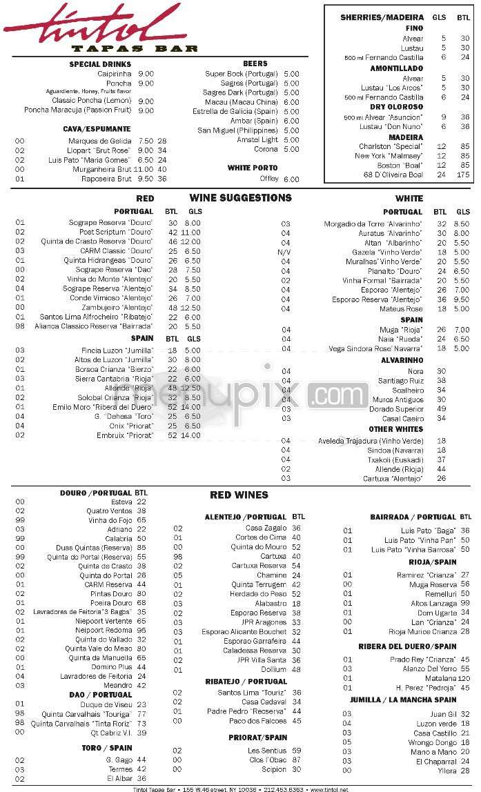 Tintol - New York, NY menu_pic