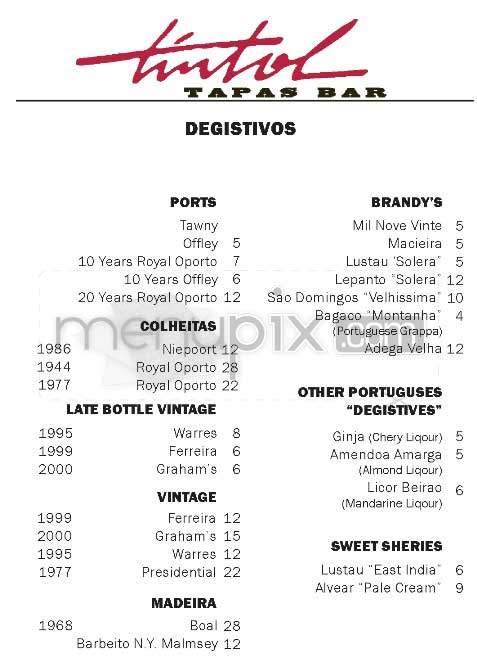 Tintol - New York, NY menu_pic