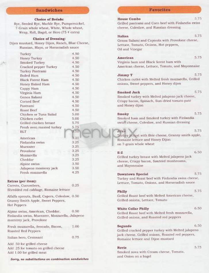 Toasties Delicatessen - New York, NY menu_pic