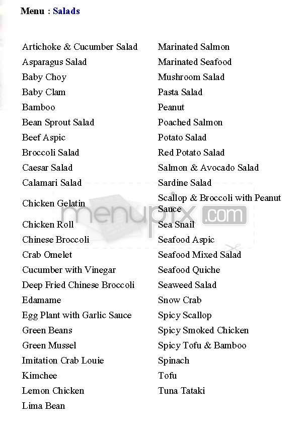 Todai - New York, NY menu_pic