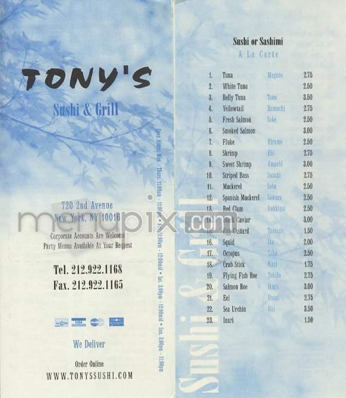 /303326/Tonys-Sushi-and-Grill-New-York-NY - New York, NY