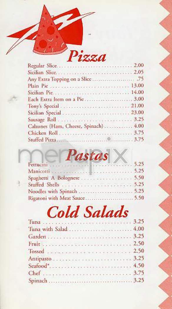 Tony's - New York, NY menu_pic