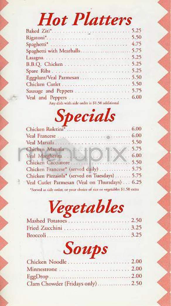 Tony's - New York, NY menu_pic