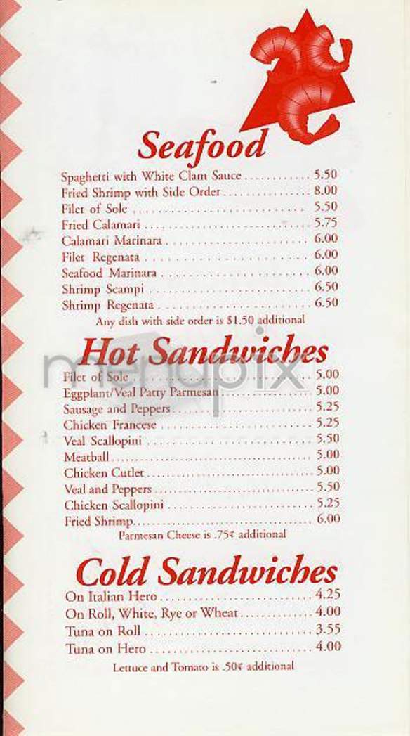 Tony's - New York, NY menu_pic