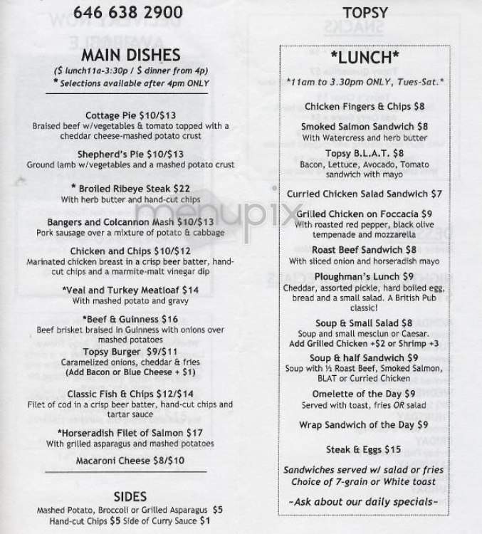 Topsy - New York, NY menu_pic