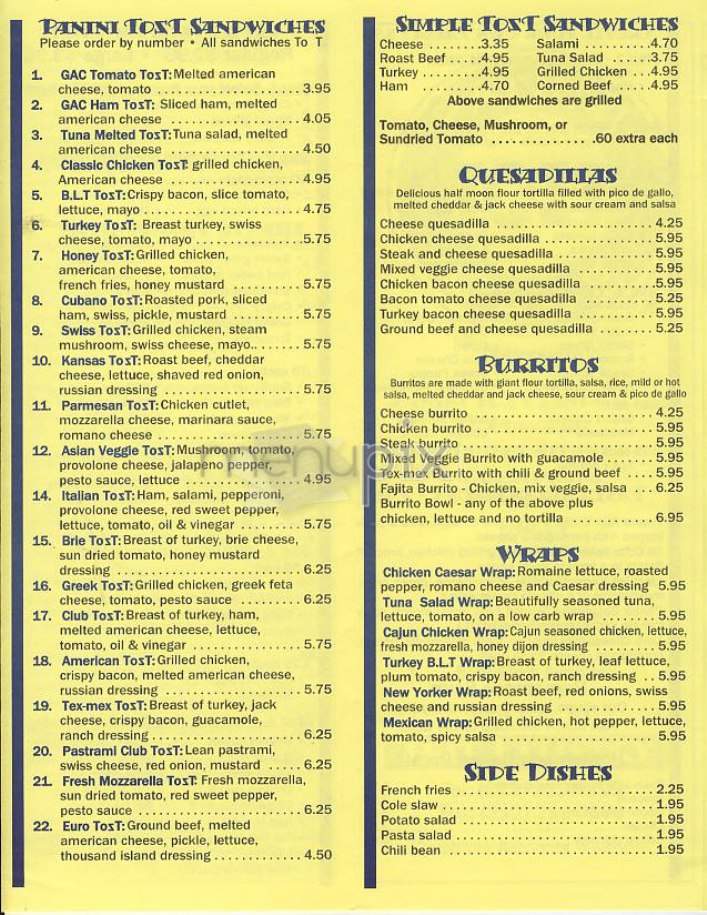 Panini Tozt Cafe - New York, NY menu_pic