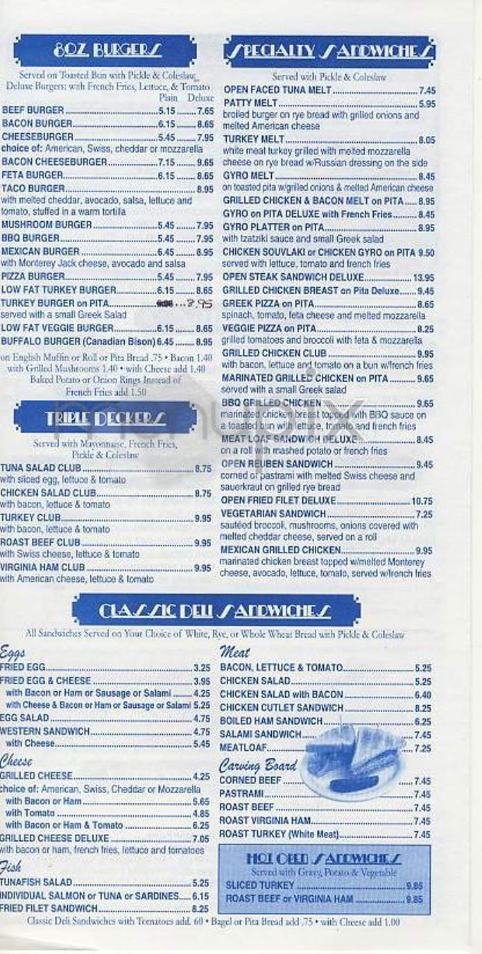 Tramway Diner - New York, NY menu_pic
