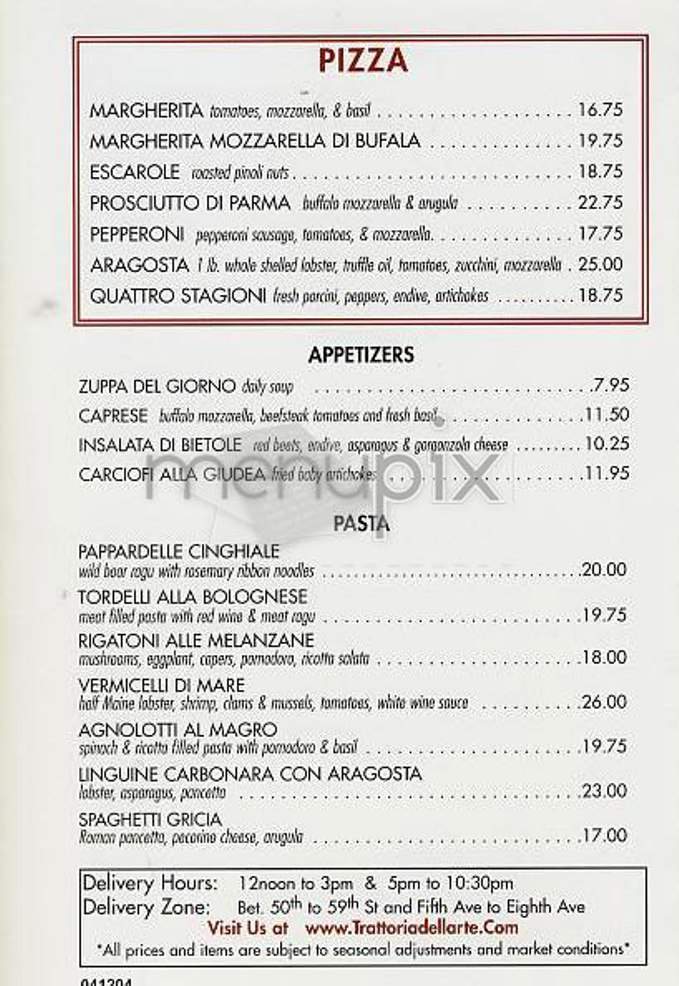 Trattoria Dell'Arte - New York, NY menu_pic