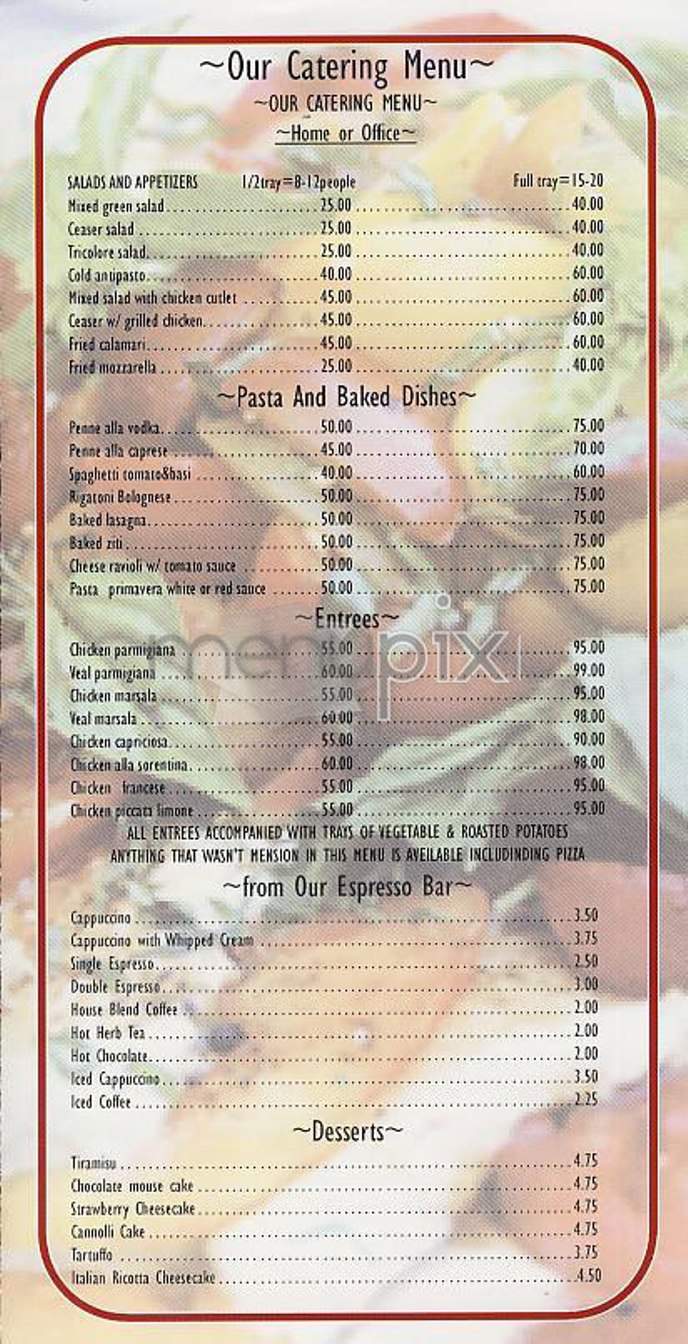 Trattoria Rino - New York, NY menu_pic
