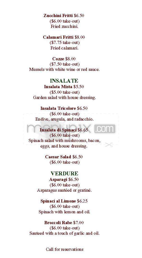 Trattoria Alba - New York, NY menu_pic