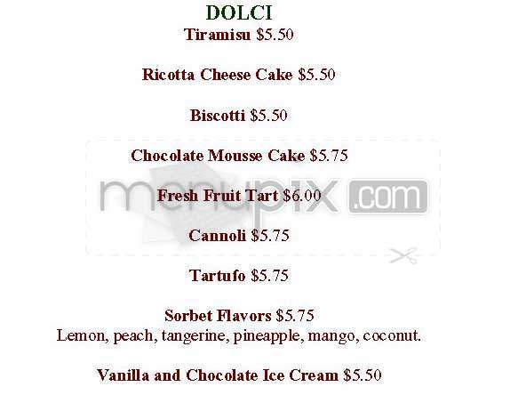 Trattoria Alba - New York, NY menu_pic