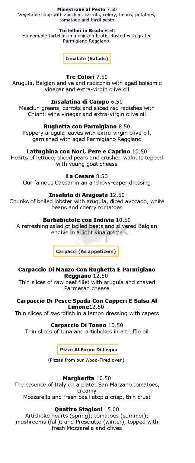 Trattoria Dopo Teatro - New York, NY menu_pic