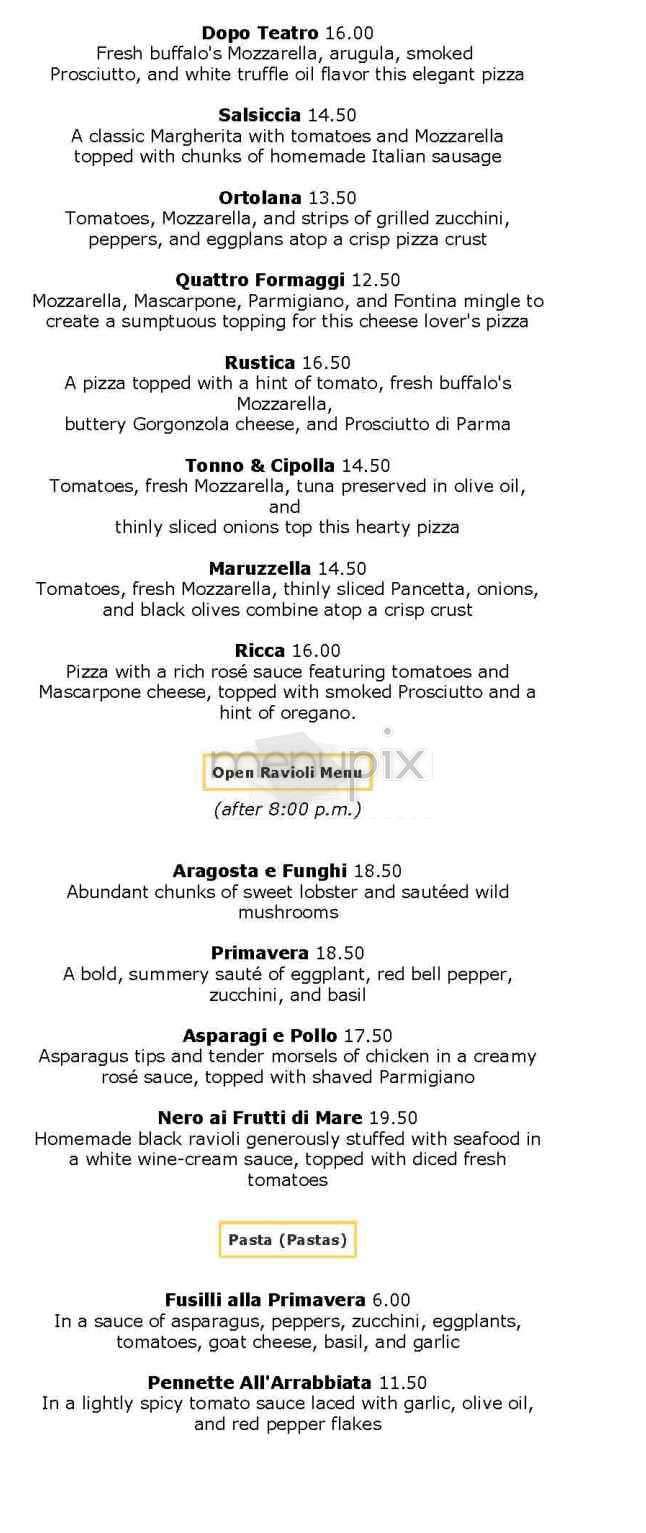 Trattoria Dopo Teatro - New York, NY menu_pic