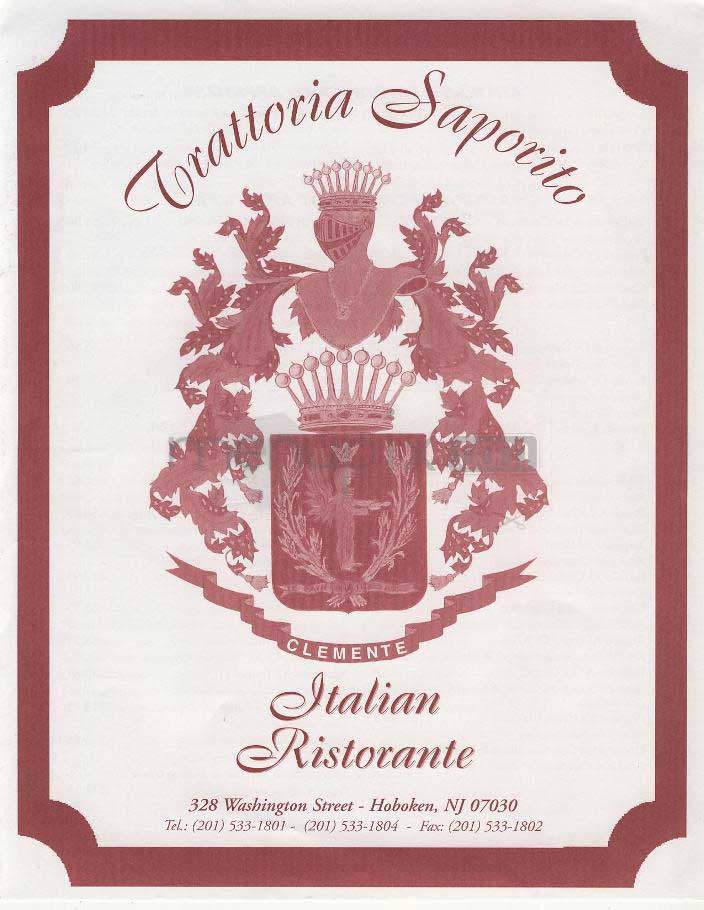 Trattoria Saporito - Hoboken, NJ menu_pic