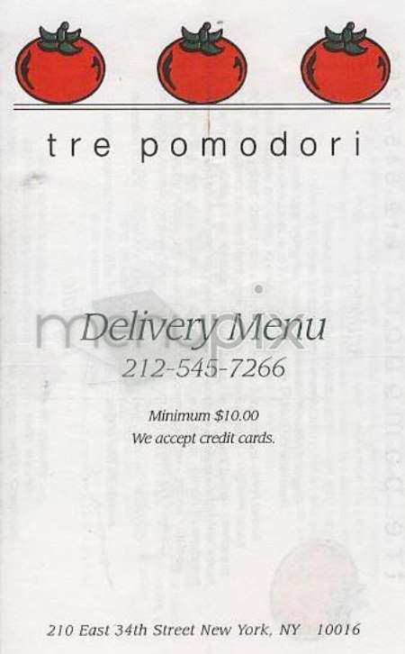 tre pomodori - New York, NY menu_pic