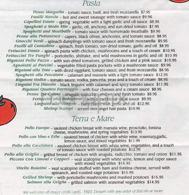 tre pomodori - New York, NY menu_pic
