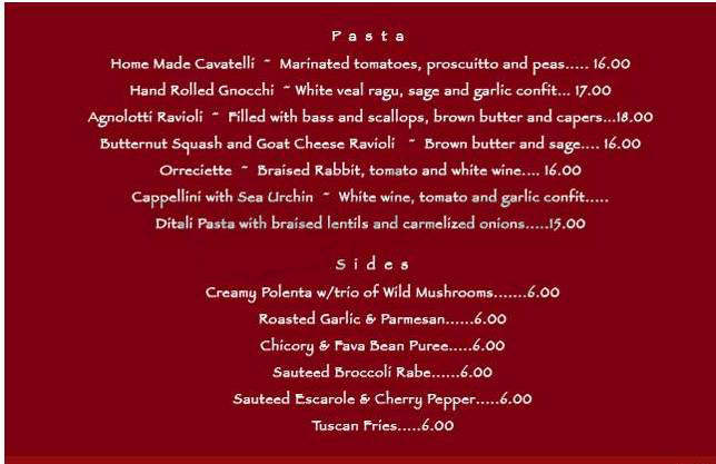 Tre Dici - New York, NY menu_pic
