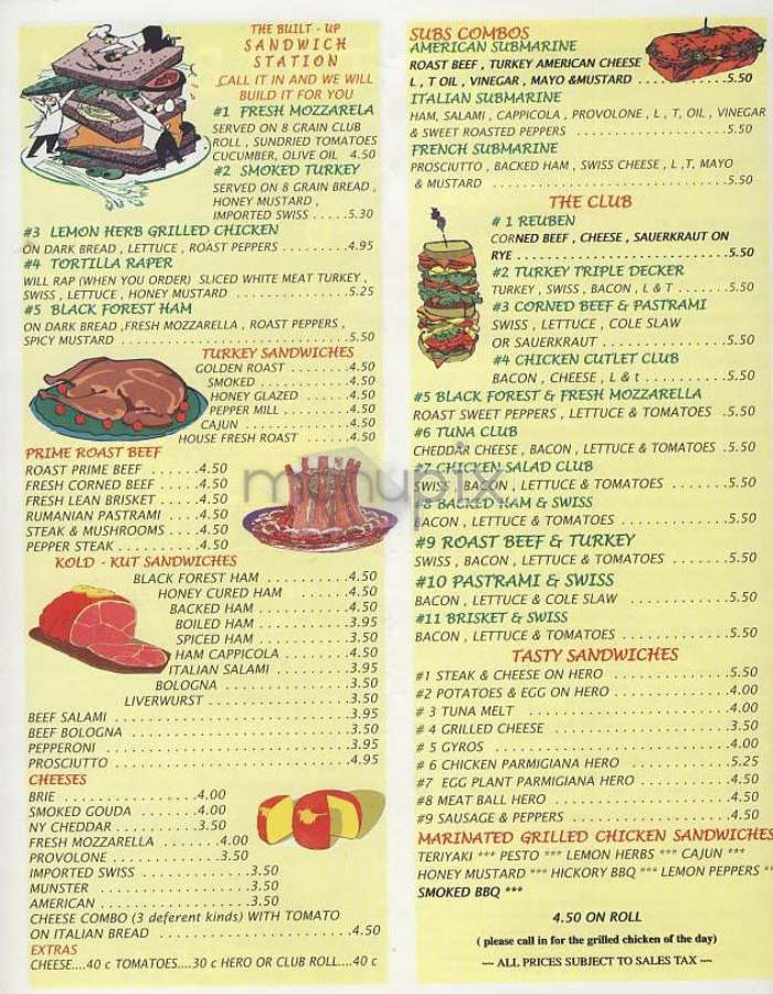 Tribeca Park Deli - New York, NY menu_pic