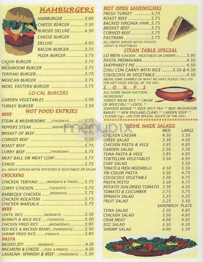 Tribeca Park Deli - New York, NY menu_pic