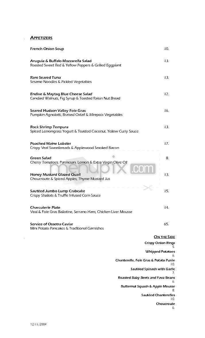 Tribeca Grill - New York, NY menu_pic
