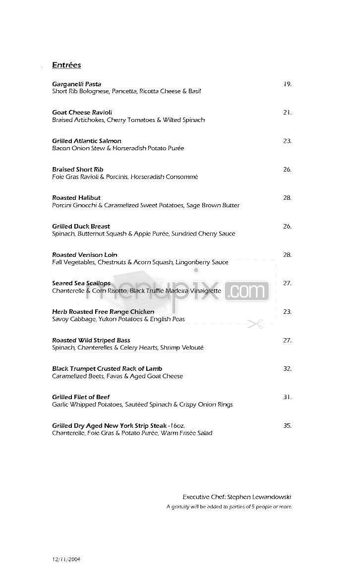 Tribeca Grill - New York, NY menu_pic