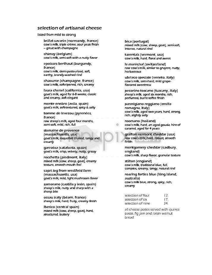 Tribeca Grill - New York, NY menu_pic