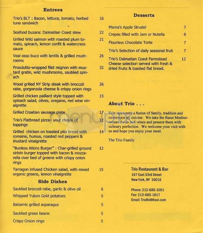 Trio - North Chicago, IL menu_pic