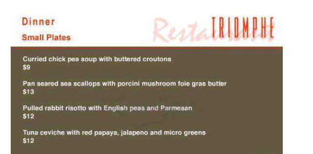 Triomphe - New York, NY menu_pic